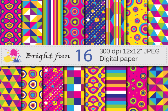 Download Bright Geometric Digital Papers - Papers Collection