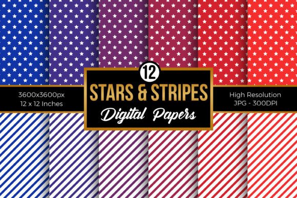 Download Red Blue Stars &amp; Stripes Digital Papers - Papers Collection