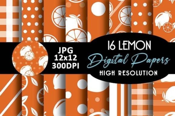 Download Orange Lemon Digital Papers Patterns - Papers Collection